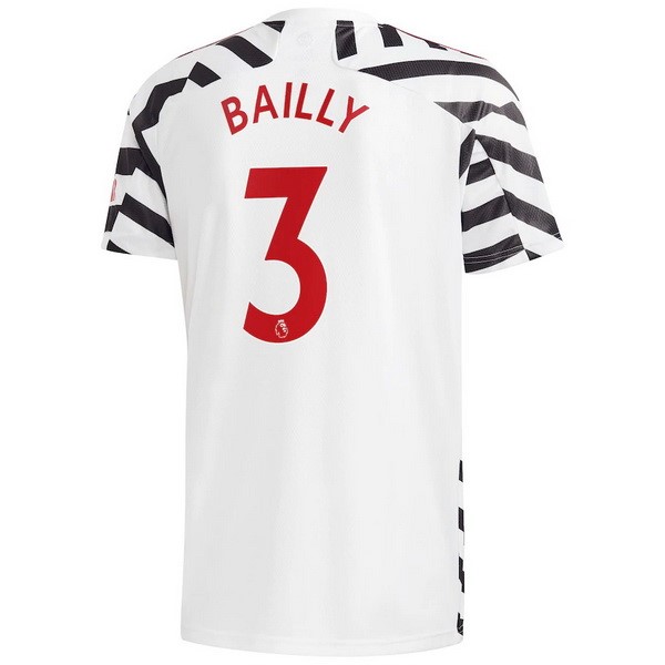 Trikot Manchester United NO.3 Bailly Ausweich 2020-21 Weiß Fussballtrikots Günstig